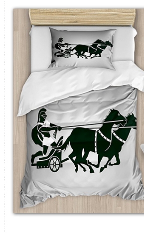 Greek Chariot Gladiator with Horse duvet cover bedding set