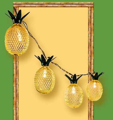 tropical string lights pineapples