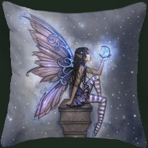 Blue Moon Fairy throw pillow fairy pillows fairy bedding fairy clock fairy rug 