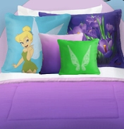 Purple Flowers Pillow Case   purple bedding  Tink Throw Pillow    