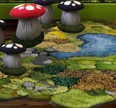 Mushroom Stools  Little forest handmade 3D area rug 
