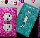 Glitter Switch Plate Outlet cover sets girls bedroom decor - girls bedroom wall decorations - girls rooms decor