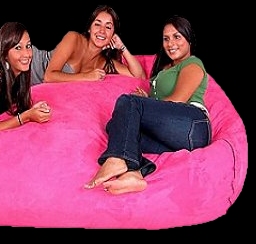 girls bedroom decor Hot Pink Cozy Sac Micro Suede Bean Bag Chair
