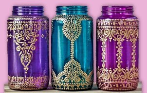 Bohemian Decor Gypsy Mason Jar Centerpieces Moroccan Lantern Centerpiece Moroccan Decor 