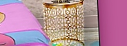 Pink Moroccan Mosaic Table Lamp   Gold Nightstand   