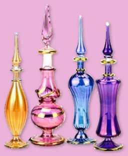 EGYPTIAN  Glass Perfume Bottles  I dream of jeannie bedroom decor Moroccan style decorating