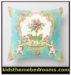 French Baroque Patisserie Tea Throw Pillow - French Baroque Patisserie Tea bedding paris