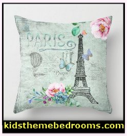 French Vintage Throw Pillow - French Vintage bedding paris