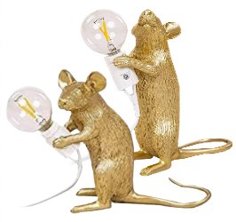 mouse table lamp mice lamps cinderella bedroom decor Gold Resin Mouse Lamp 