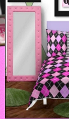 golf bedding golf throw pillows   Crystal Tufted Pink Leather Floor Mirror  