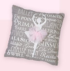 Ballerina with Tutu Design ballerina Throw Pillow