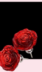 Crystal Rose Knobs   Red Glass Dresser Knobs  Rose Crystal Drawer knobs    