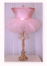 tutu table Lamp with crystals TUTU Lampshade ballerina bedroom lamps  rosette lampshades
