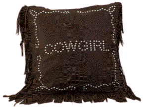 Cowgirl Studded Pillow -  cowgirl bedroom decor 