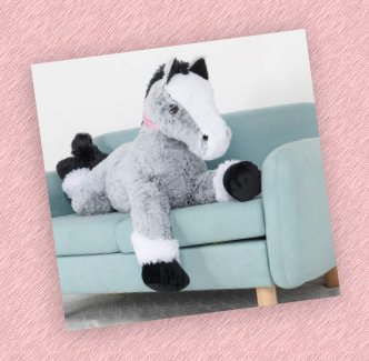 Large Pony Grey Plush Toy Horse Giant Horse Stuffed Animal cowgirl nursery toys