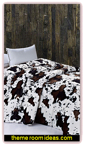 chocolate cow print bedding - cowgirl bedroom decor