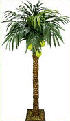 Tropical decor - faux palm trees - Real looking trunk wrapped with 100% Natural Coconut Bark 