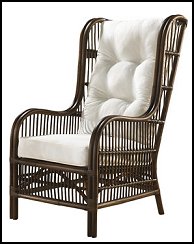 Bora Bora Wingback Chair with Cushion - classic look of rattan poles intricately positioned by hand to draw the natural extension for your inner space.