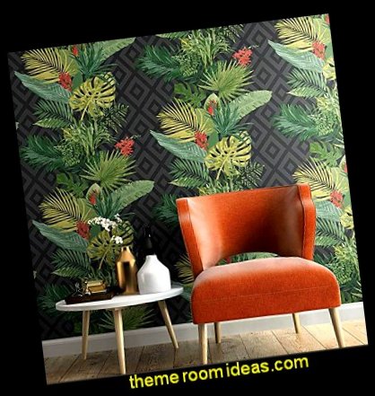 Tropical Oasis Stripe Wallpaper - tropical wall  decorations
