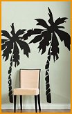 Palm Tree wall decal stickers = Tropical Hawaiian home decorating