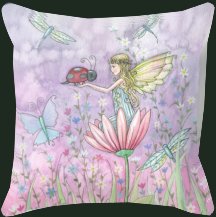 Fairy and Ladybug throw pillow Fairy and Ladybug  comforter Fairy and Ladybug bedding