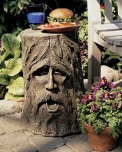 Mystical Greenman Tree Stump Sculptural Table-forest bedroom furniture woodland style