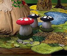 woodland forest rug forest rug woodland rug mushroom stools  forest bedding silk roses