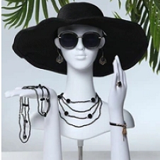 High-end luxury Female Mannequin Dummy Head Mannequin Hands For Earring Jewelry Necklace Hat Wig Display ,Manikin Torso