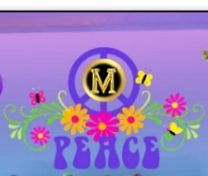 PEACE and Flowers Wall Mural  hippie wall decorating 70s bedroom wall ideas