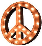 Peace Sign Vintage Marquee Lights Sign 70s decor retro bedroom decorating