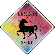 unicorn crossing sign