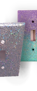 Purple & Turquoise Ombre Holographic Glitter ~ Sparkle Bling Light Switch Plates, Covers, and Rockers Nursery Room Cute glitter unicorn Decor