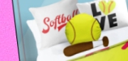 Softball Throw Pillow  Fast Pitch Softball Floor Pillow  Softball Cushion  Baseball Bat Pillow   Love Softball Pillow Sham   