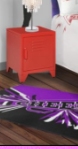 Locker Accent Cabinet   Cheerleader Design Rug   red locker side table   Crystal Table Lamp    